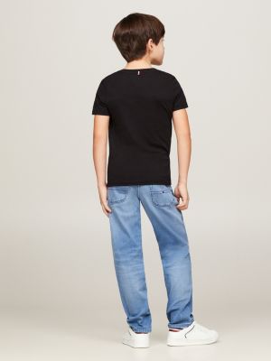 Tommy Hilfiger HERITAGE HILFIGER CNK RG TEE Nero - Consegna gratuita