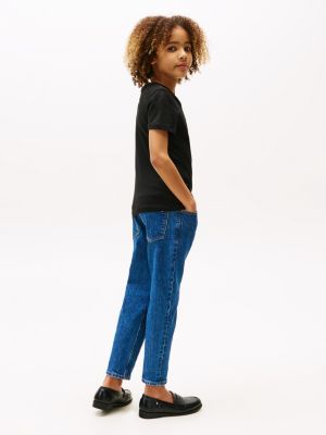 t-shirt essential nero da bambini tommy hilfiger