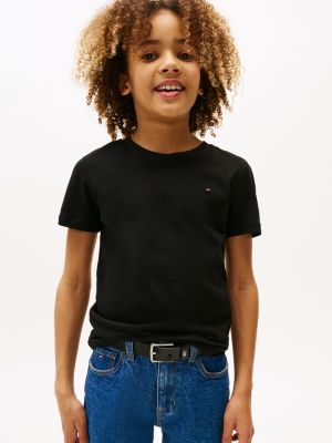 black essential cotton t-shirt for boys tommy hilfiger