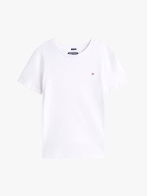 white essential cotton t-shirt for boys tommy hilfiger