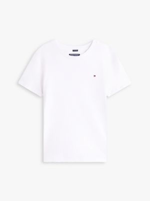 camiseta básica de algodón blanco de niños tommy hilfiger