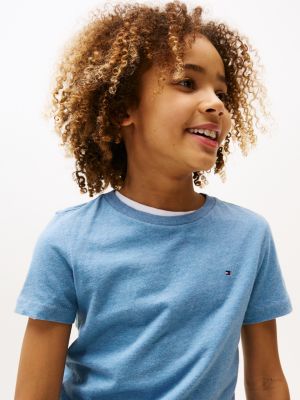 blue essential cotton t-shirt for boys tommy hilfiger