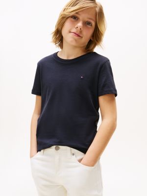 blue essential cotton t-shirt for boys tommy hilfiger