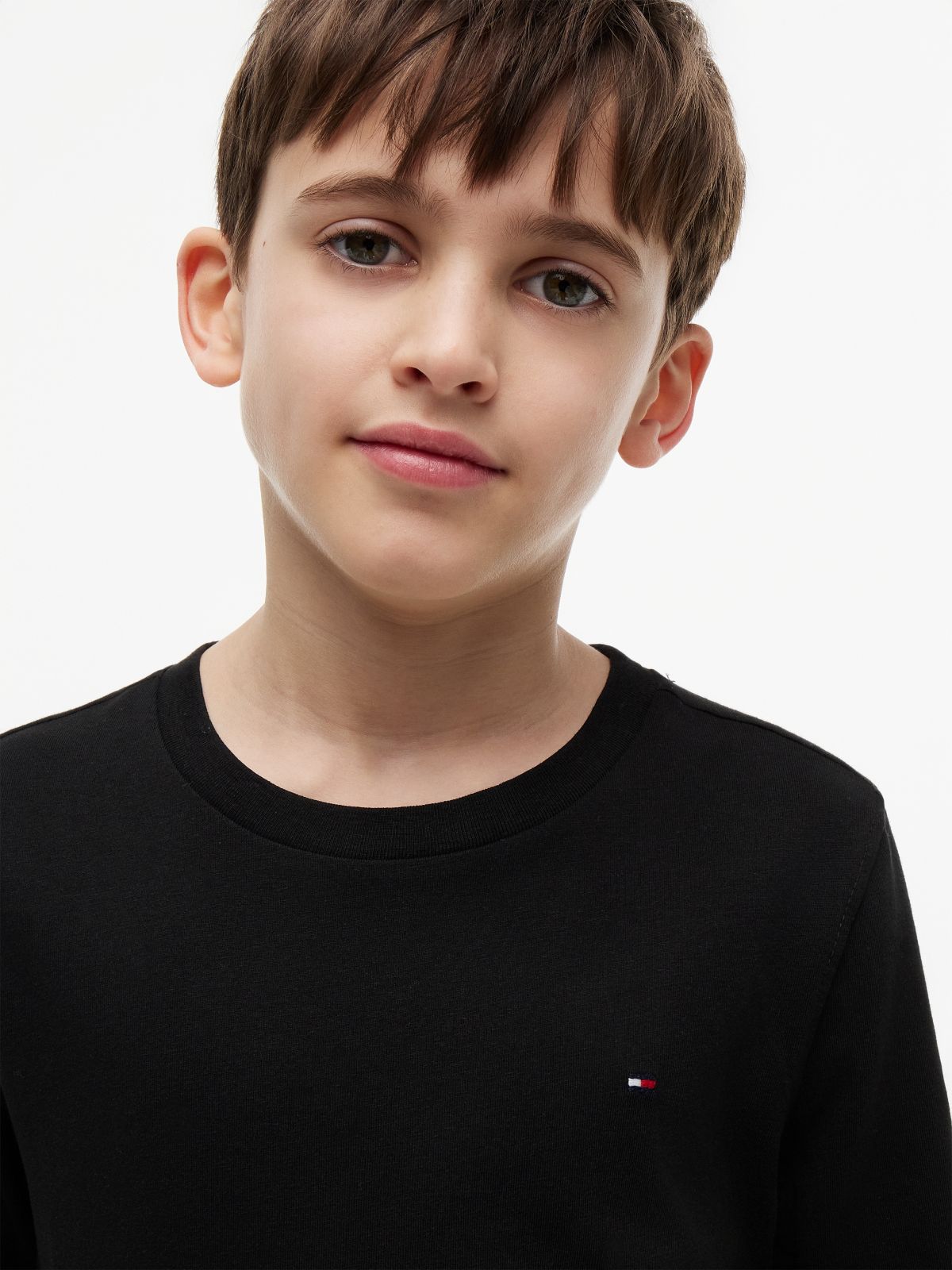 Long-Sleeve Cotton T-Shirt — Black