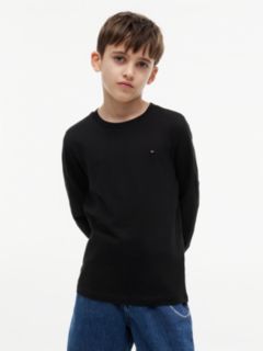 Long-Sleeve Cotton T-Shirt — Black 1