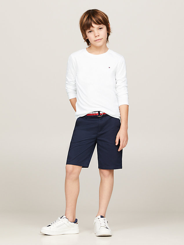 white long-sleeve organic cotton t-shirt for boys tommy hilfiger