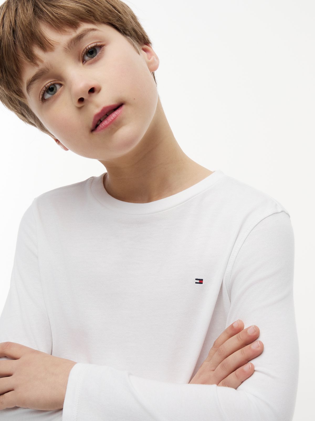Long-Sleeve Cotton T-Shirt — White