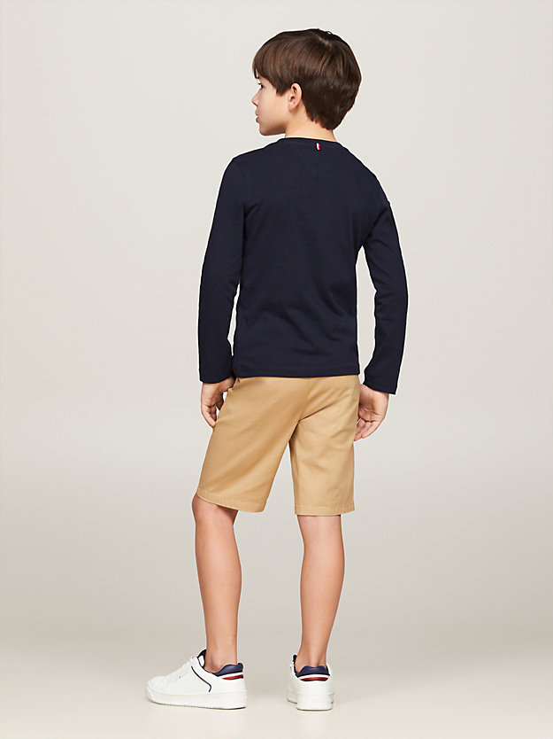 blue long-sleeve organic cotton t-shirt for boys tommy hilfiger