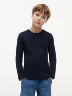 Long-Sleeve Cotton T-Shirt — Blue 1