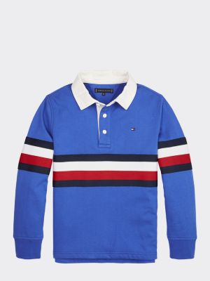 ColourBlocked Cotton Rugby Shirt BLUE Tommy Hilfiger