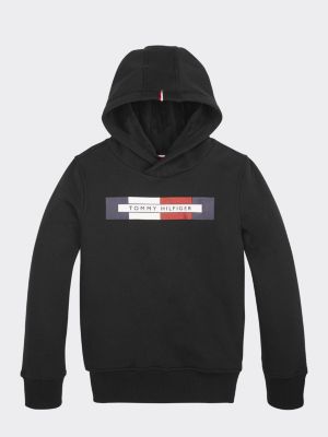 tommy hilfiger logo hoodie black