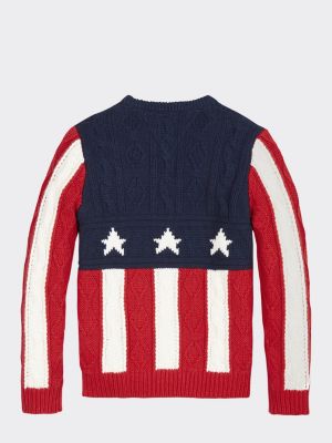 Pullover Mit Zopfmuster Rot Tommy Hilfiger