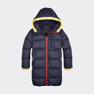 tommy hilfiger recycled down hooded bomber