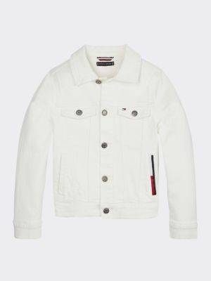 tommy hilfiger white denim jacket