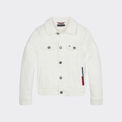 oversized coloured denim jacket