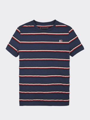 Stripe Colour-Blocked T-Shirt | BLUE 