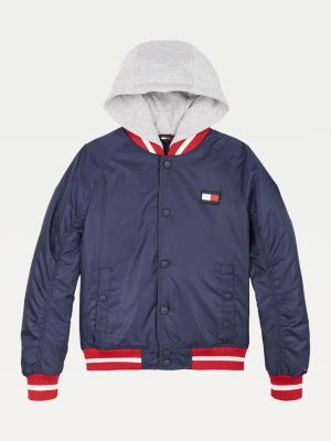 tommy hilfiger fur hooded padded bomber jacket