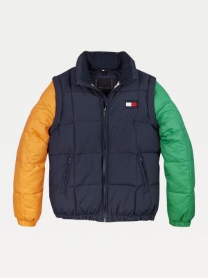 orange and blue tommy hilfiger jacket