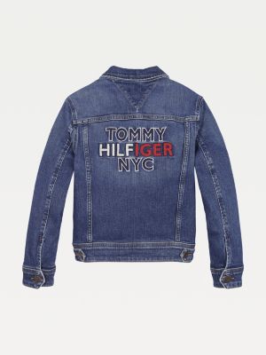 tommy hilfiger denim jacket logo on back