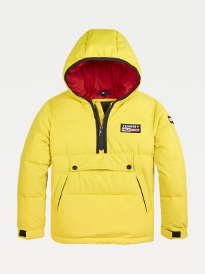 tommy jeans yellow padded popover jacket