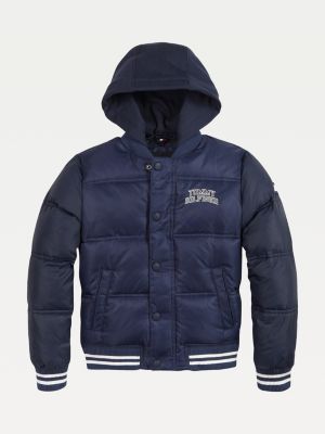 tommy hilfiger padded nylon bomber jacket