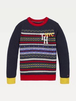 Fair Isle Monogram Logo Jumper | BLUE 