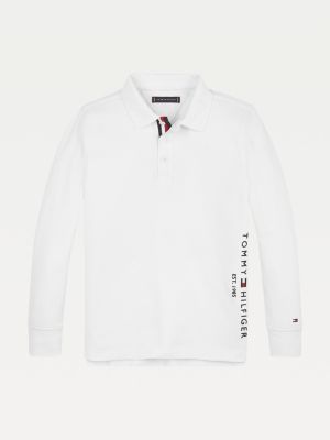 Essential Long Sleeve Polo | WHITE 