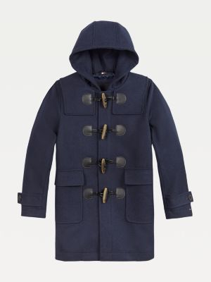Wool Blend Duffle Coat | BLUE | Tommy 