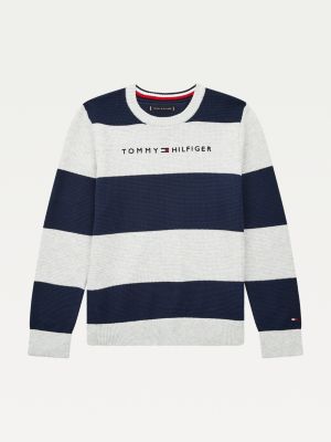 Jersey de rayas horizontales con logo bordado AZUL Tommy Hilfiger