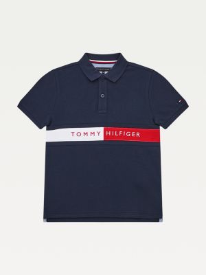 Flag Logo Hilfiger Polo Blue Tommy Hilfiger