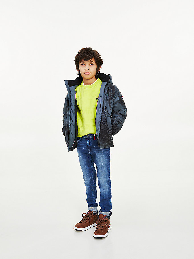 green photo print jacket for boys tommy hilfiger
