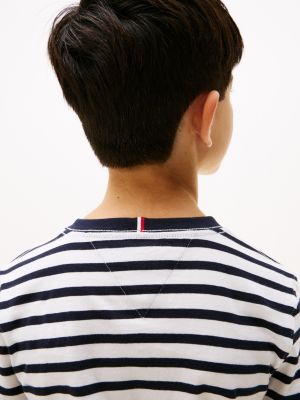t-shirt con bandierina ricamata multicolore da bambini tommy hilfiger