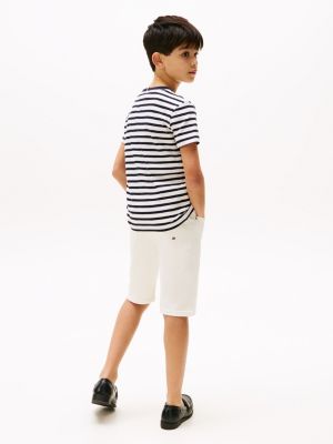 t-shirt con scollatura a contrasto multicolore da bambini tommy hilfiger