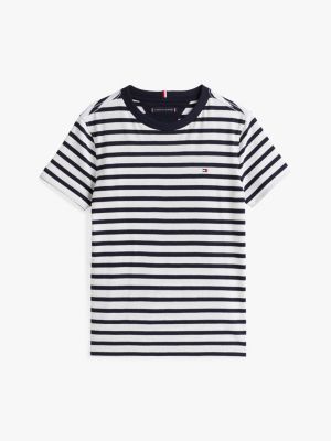 t-shirt con bandierina ricamata multicolore da bambini tommy hilfiger
