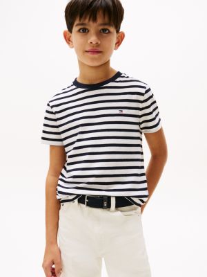 multi t-shirt met ronde hals en geborduurde vlag voor jongens - tommy hilfiger