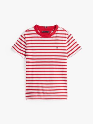 multi contrast crew neck t-shirt for boys tommy hilfiger