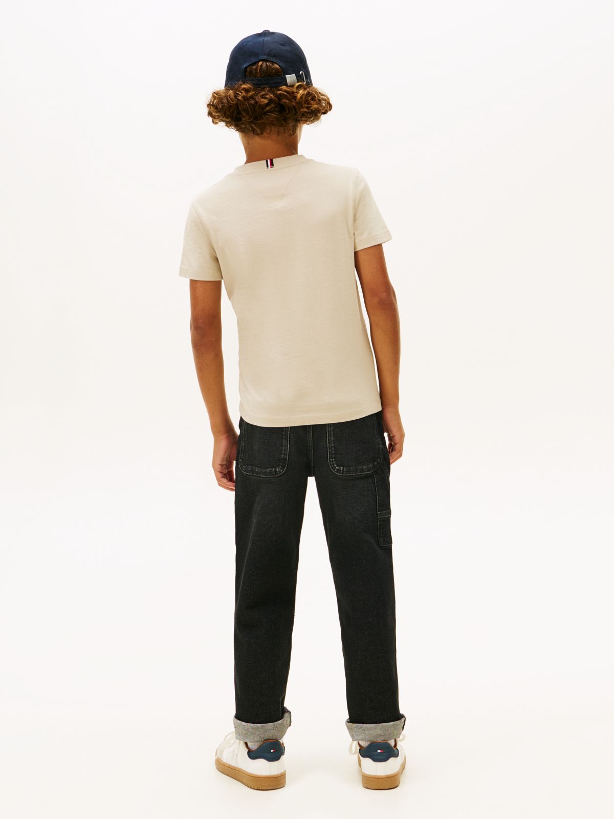 Essential Flag Embroidery T-Shirt — Beige