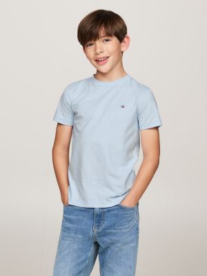 t-shirt con scollatura rotonda blue da bambini tommy hilfiger