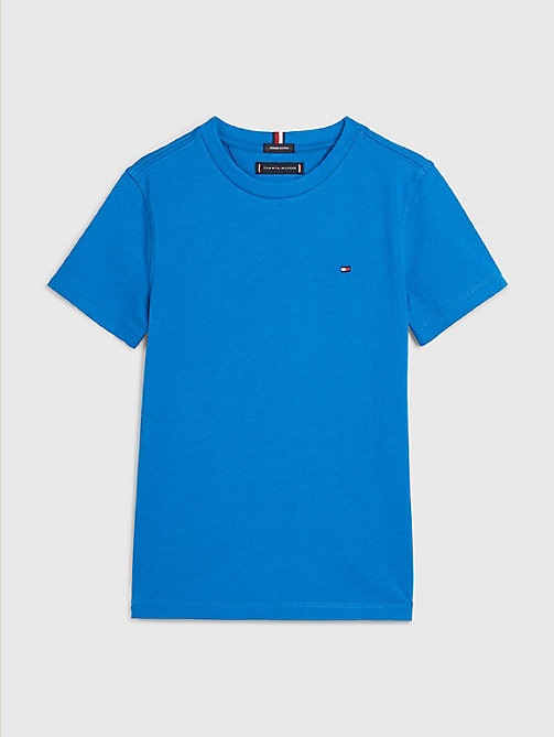 blauw essential t-shirt van biologisch katoen voor boys - tommy hilfiger