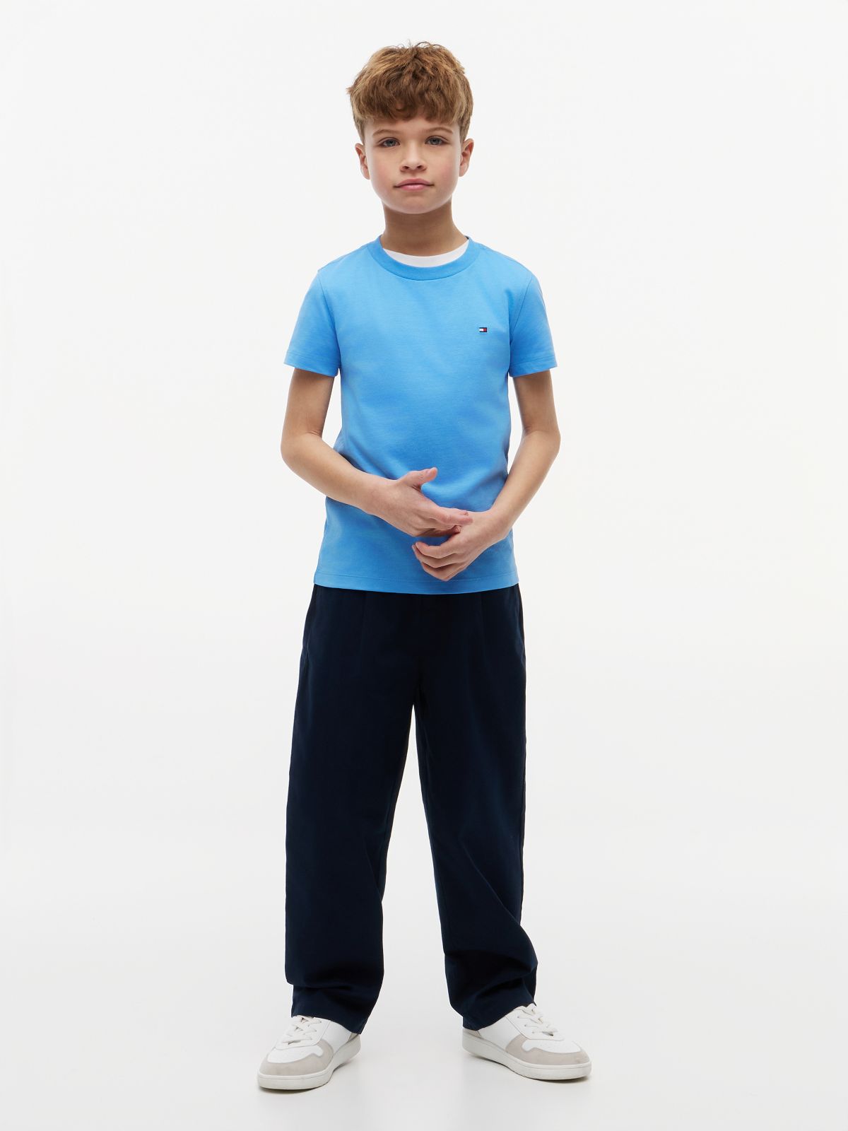 Essential Flag Embroidery T-Shirt — Blue