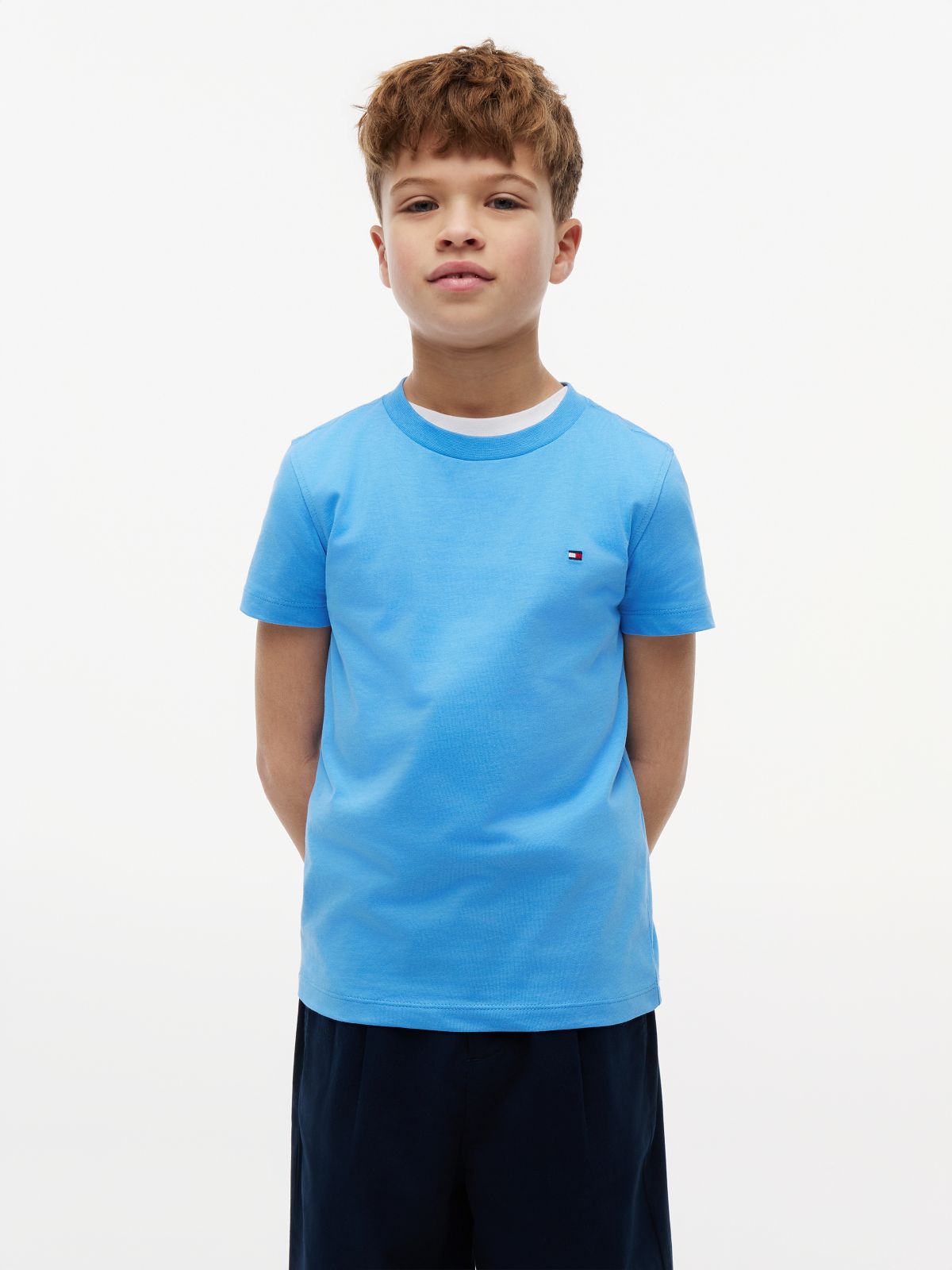 Essential Flag Embroidery T-Shirt — Blue