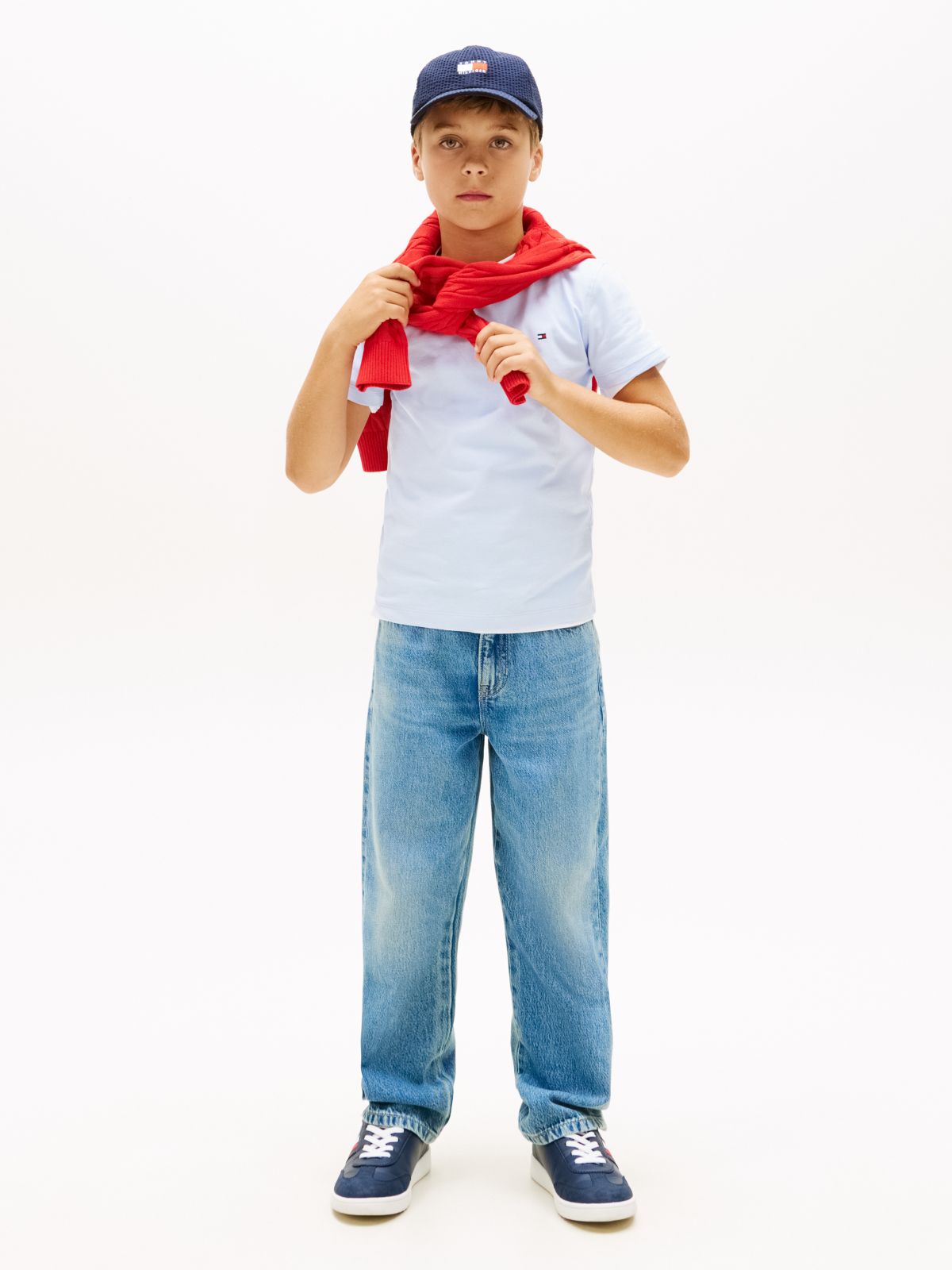 Essential Flag Embroidery T-Shirt — Blue