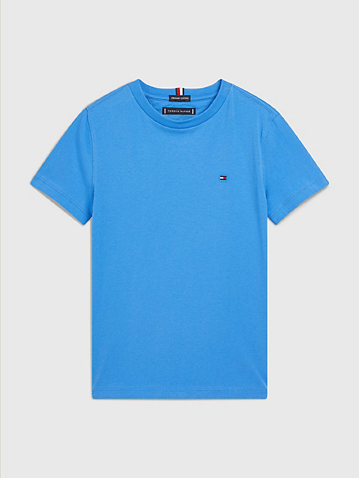 blue essential organic cotton t-shirt for boys tommy hilfiger