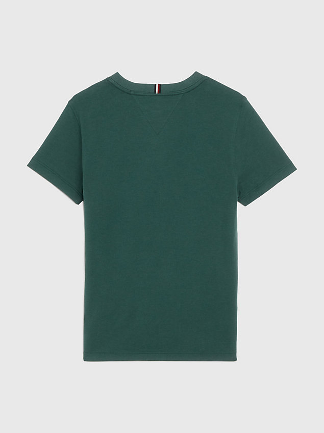 green essential t-shirt met vlag voor jongens - tommy hilfiger