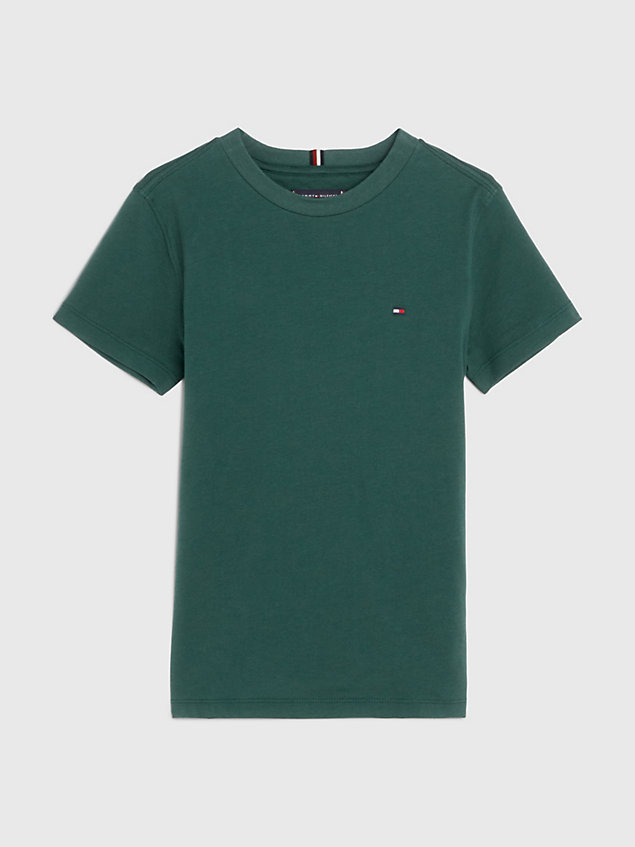 green essential t-shirt met vlag voor jongens - tommy hilfiger