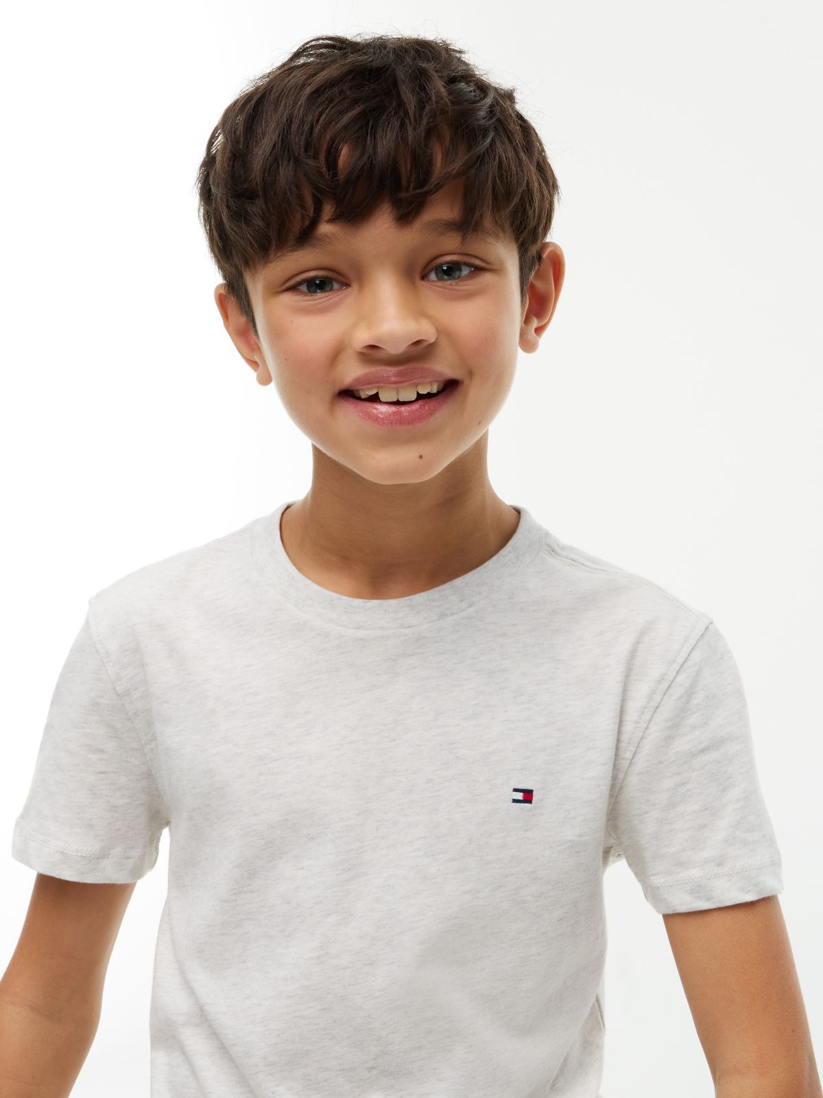 Essential Flag Embroidery T-Shirt — Grey