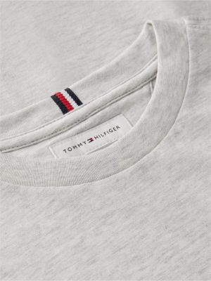 grey essential flag embroidery t-shirt for boys tommy hilfiger