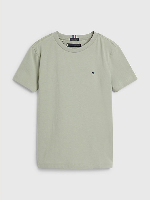 t-shirt essential en coton bio gris pour boys tommy hilfiger