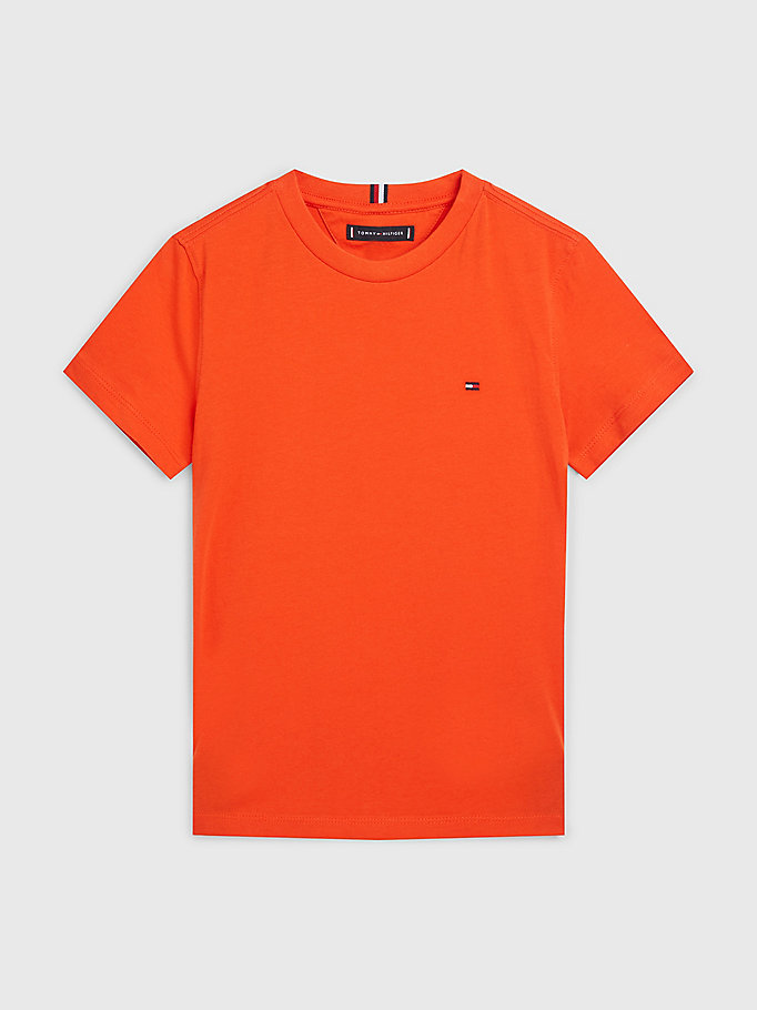 orange essential jersey t-shirt for boys tommy hilfiger