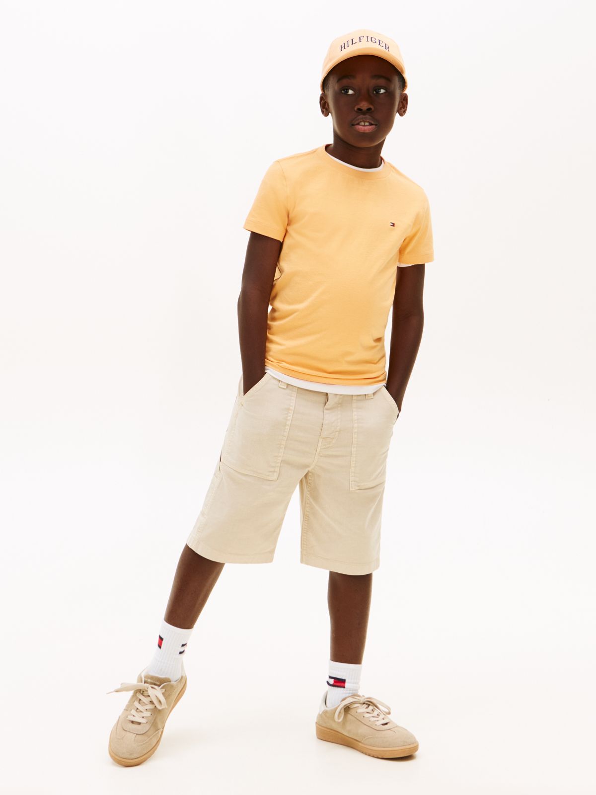 Essential Flag Embroidery T-Shirt — Orange